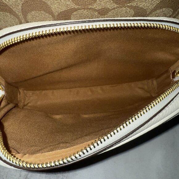 NWT Coach Court Brown Backpack In Blocked Signature Canvas $498 Retail - Picture 2 of 15